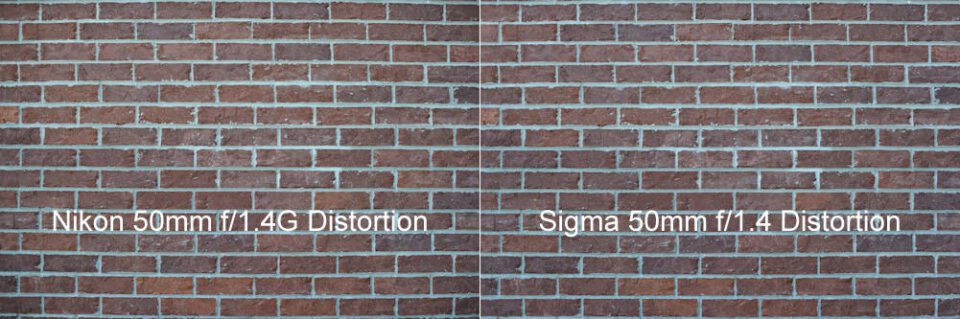 Nikon 50mm f/1.4G vs Sigma 50mm f/1.4 Distortion