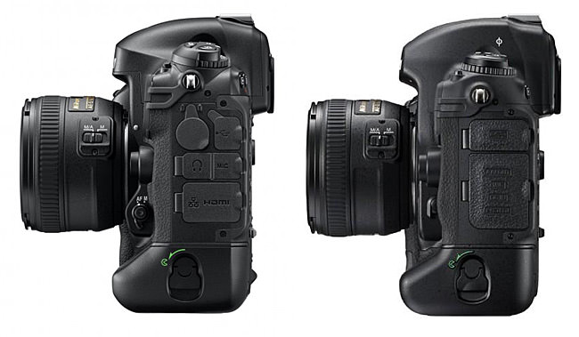 Nikon D4 vs D3s Side View