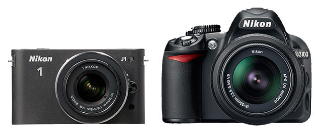 Nikon J1 vs D3100