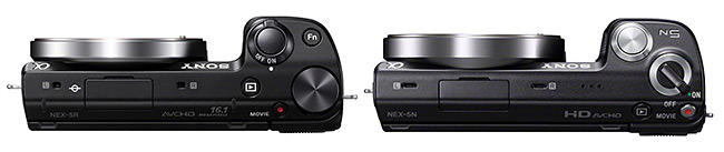Sony NEX-5R vs NEX-5N Top