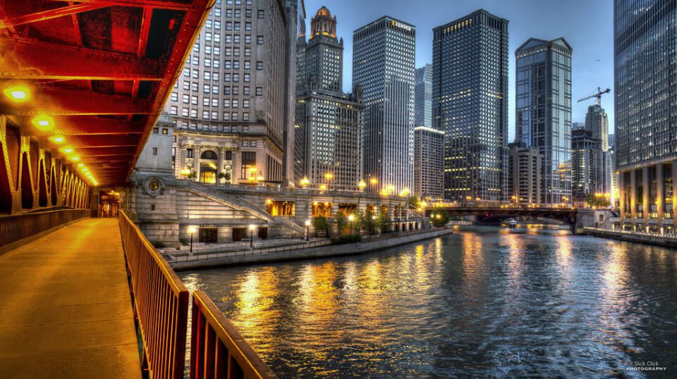 A shot from lower Michigan Ave. by the Chicago river