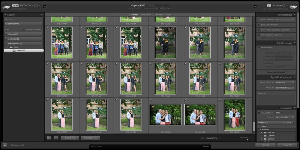 How to Import Photographs in Lightroom