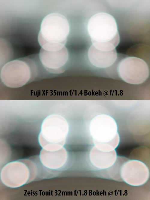 Fuji XF 35mm f/1.4 vs Zeiss Touit 32mm f/1.8 Bokeh Comparison