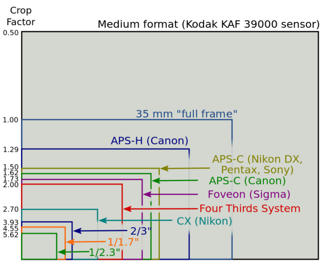 Sensor Sizes and Crop Factors