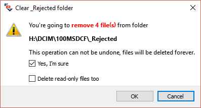 FRV Clear Rejected Folder