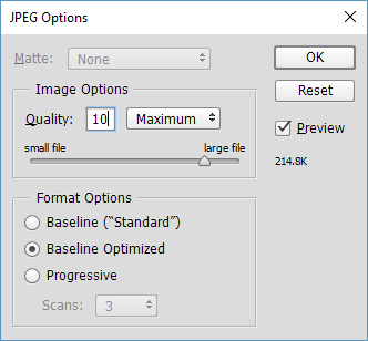 how do you change file size of jpeg