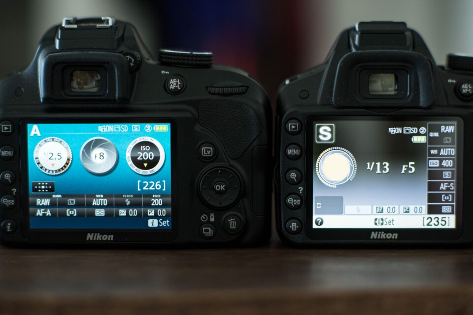 Nikon D3300 info screen (left) compared to Nikon D3200 info screen (right)