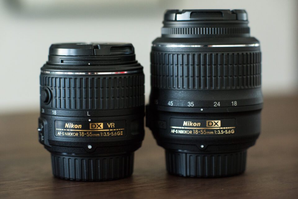Nikon D3300 lens (left) compared to Nikon D3200 lens (right)