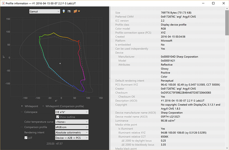 Dell XPS 13 לאחר כיול