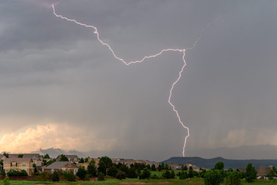 Lightning strike captured with a lightning trigger
