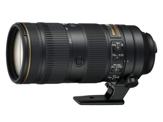 This is what the Nikon 70-200mm f/2.8E FL ED VR zoom lens looks like. It is an excellent choice for professional photographers wanting to get superb image quality and sharpness.