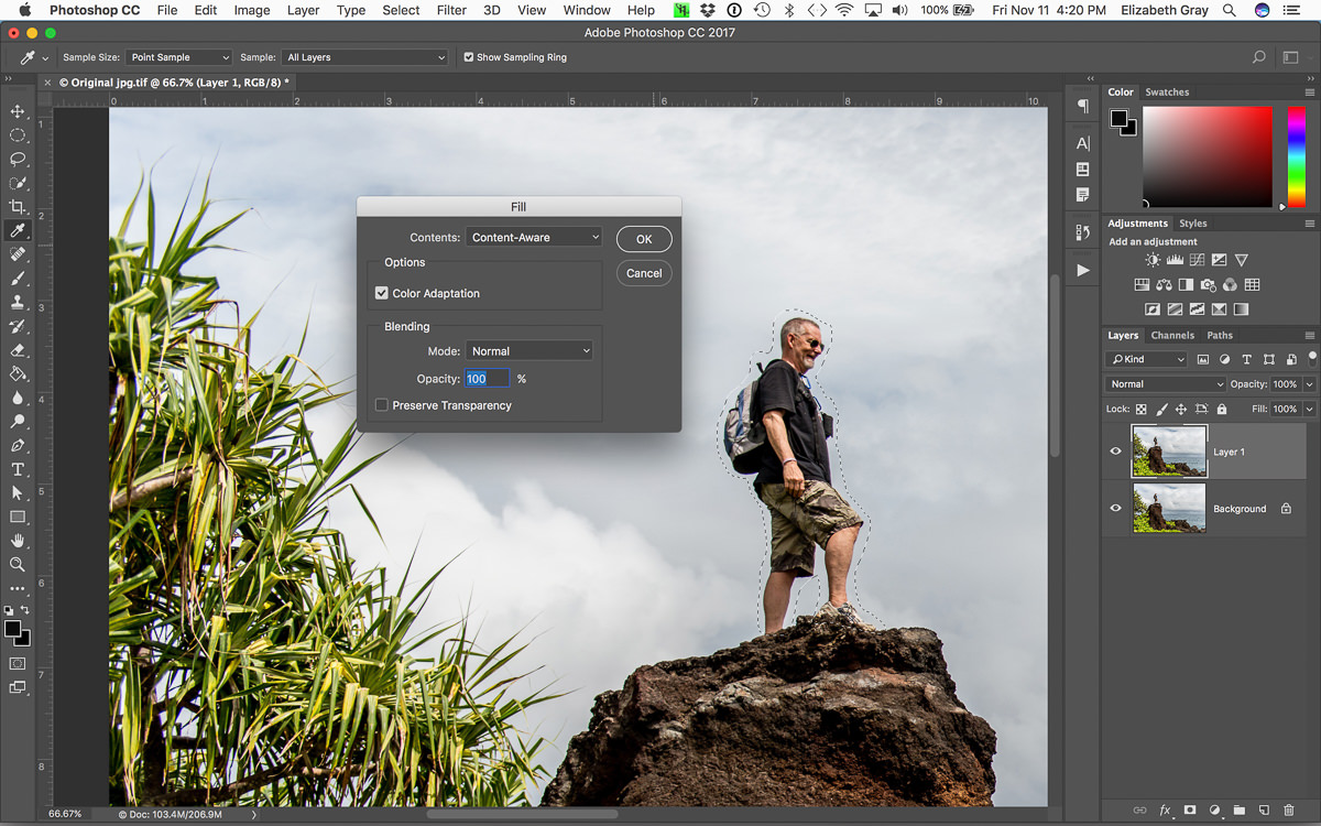Using Content-Aware Fill Non-Destructively in Photoshop