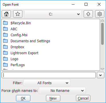 FontForge New