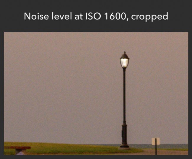 Noise level at ISO 1600