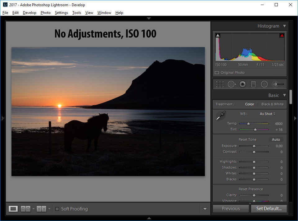 Lightroom Imported as ISO 100