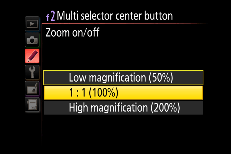 Nikon One-Click Zoom Feature