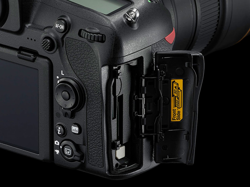 Memory Card slots on a Nikon Camera
