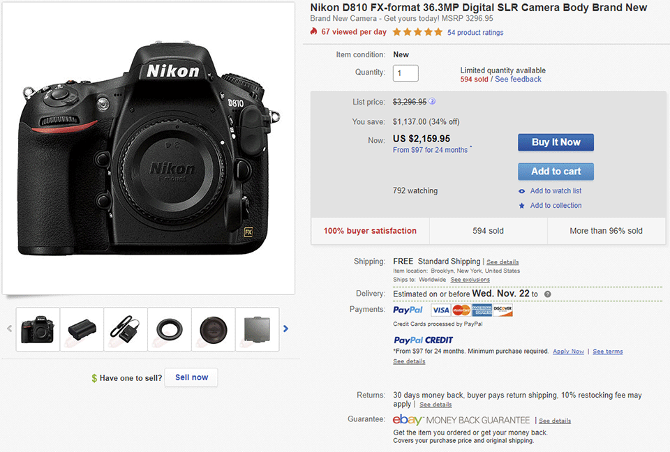 Nikon D810 Gray Market Price