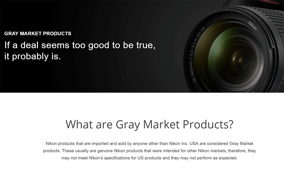 What Is Gray Market Camera Gear