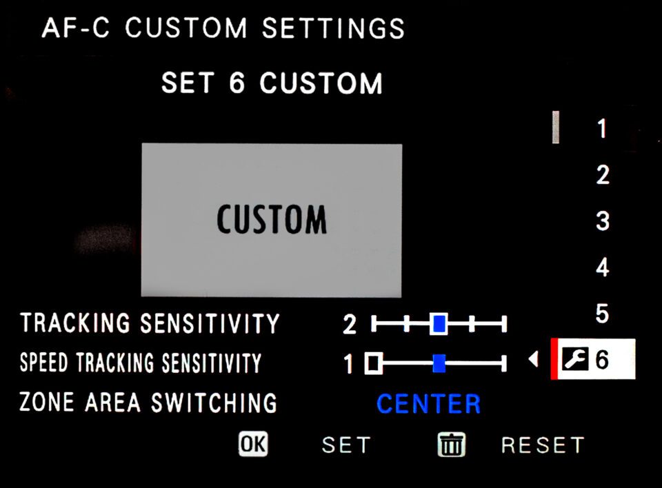 AF-C Custom Settings