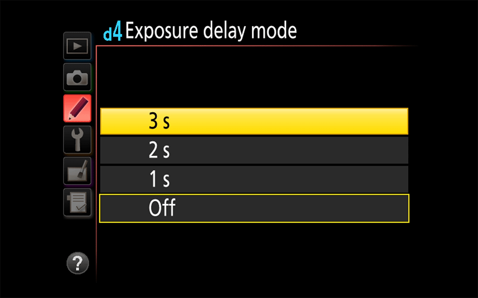 Exposure Delay Mode Setting