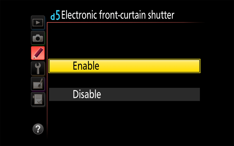 Nikon Electronic Front Curtain Shutter