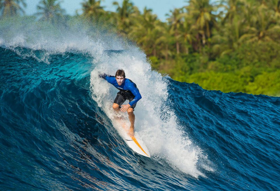 Surfing Waves in Indonesia