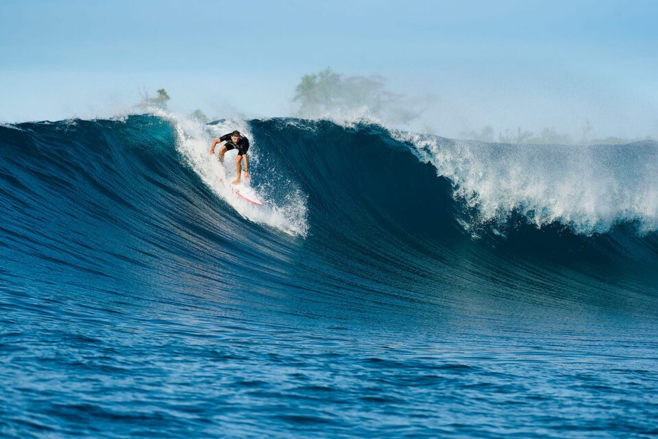 Surfer on Large Wave