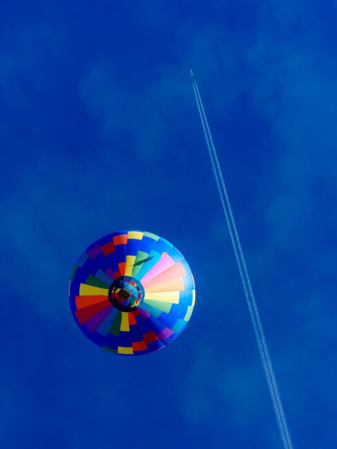 Overhead Balloon with Plane