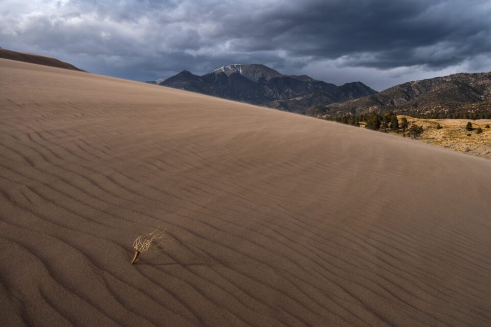 This landscape photo shows the Great Sand Dune National Park in Colorado. I took it with the Nikon D5600 camera.