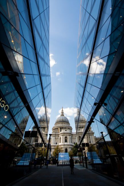 St Paul's Cathedral Reflected in One New Change Shopping Centre