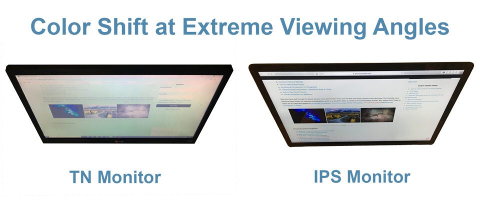 IPS vs TN Monitor Color Shift at extreme viewing angles