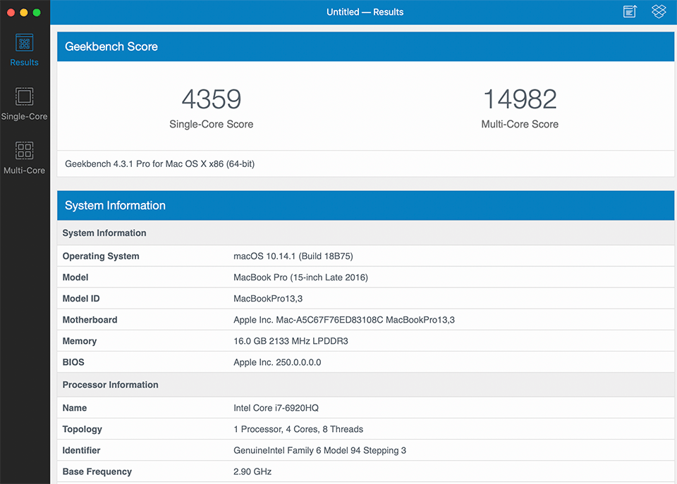 macbook vs macbook pro geekbench