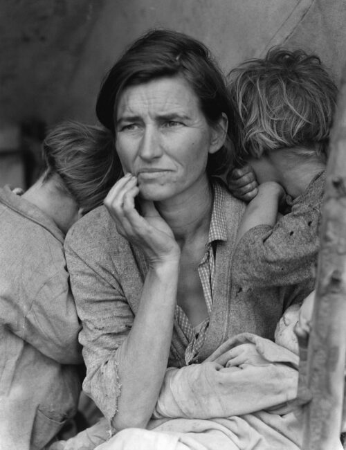 One of the most famous photographs of all time is Migrant Mother, taken during the Great Depression by Dorothea Lange.