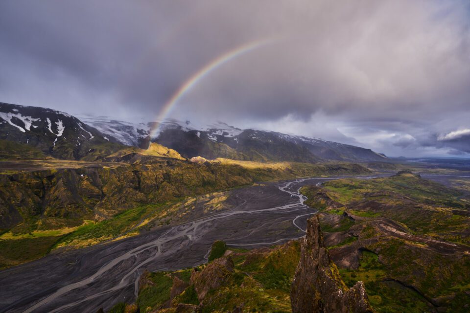 An image of a rainbow in Iceland