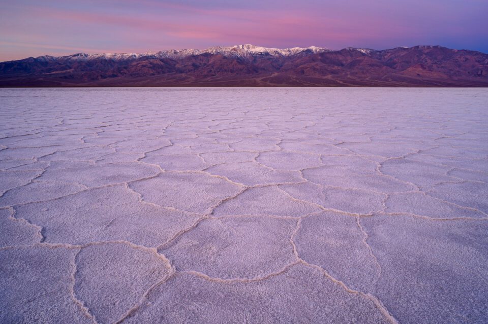 This sample photo from the Nikon Z6 shows the Salt Flats in Death Valley National Park at sunrise. Because of the Z6's light weight, it works very well for travel photography.