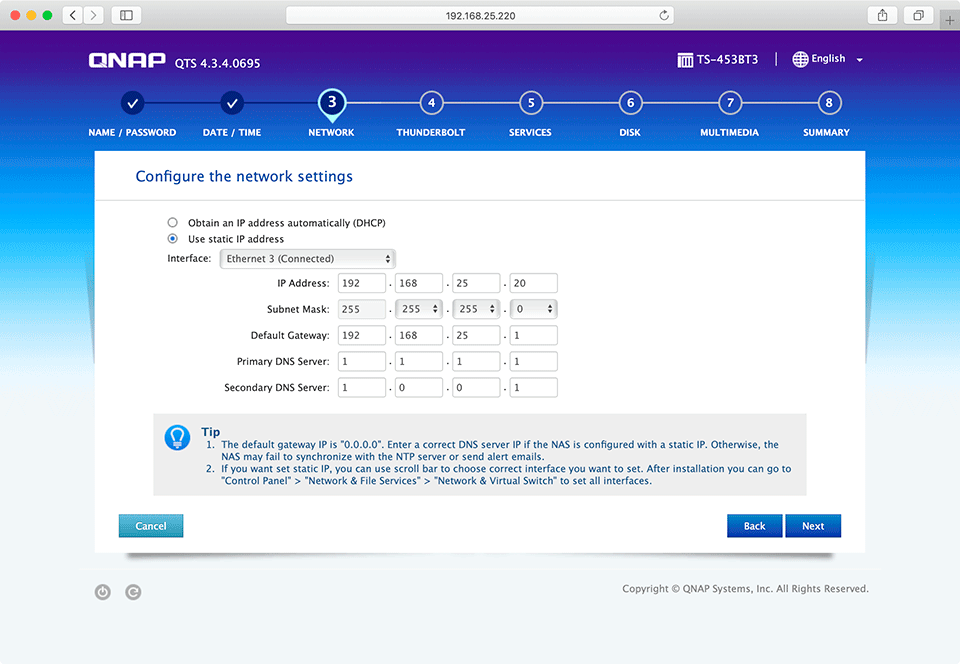 qnap mac address changed