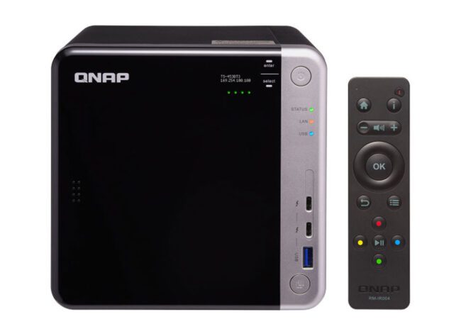 QNAP TS-453BT3 Front with Remote