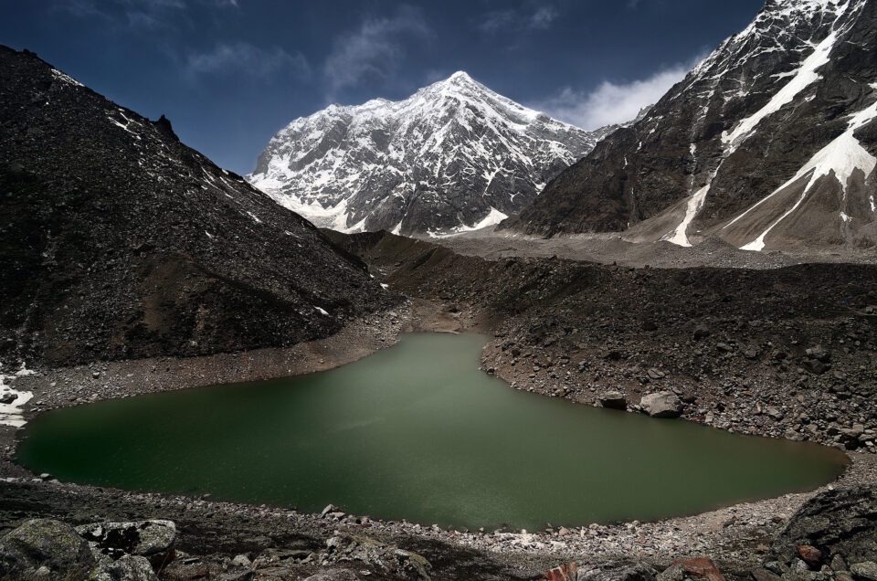 Snowy Mountain and Green Lake