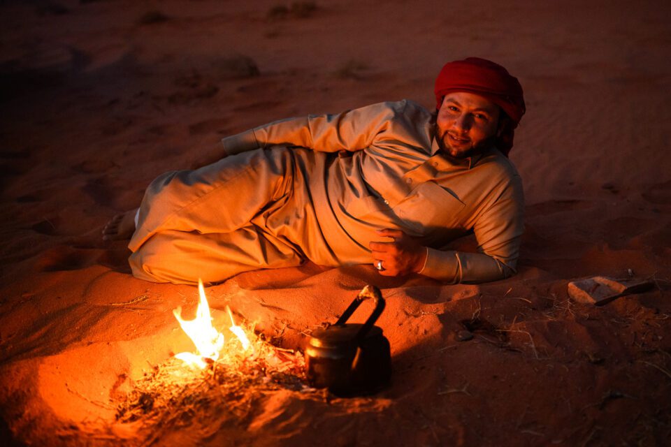 Portrait of a bedouin at night. Captured with Nikon Z 35mm f/1.8 S lens.