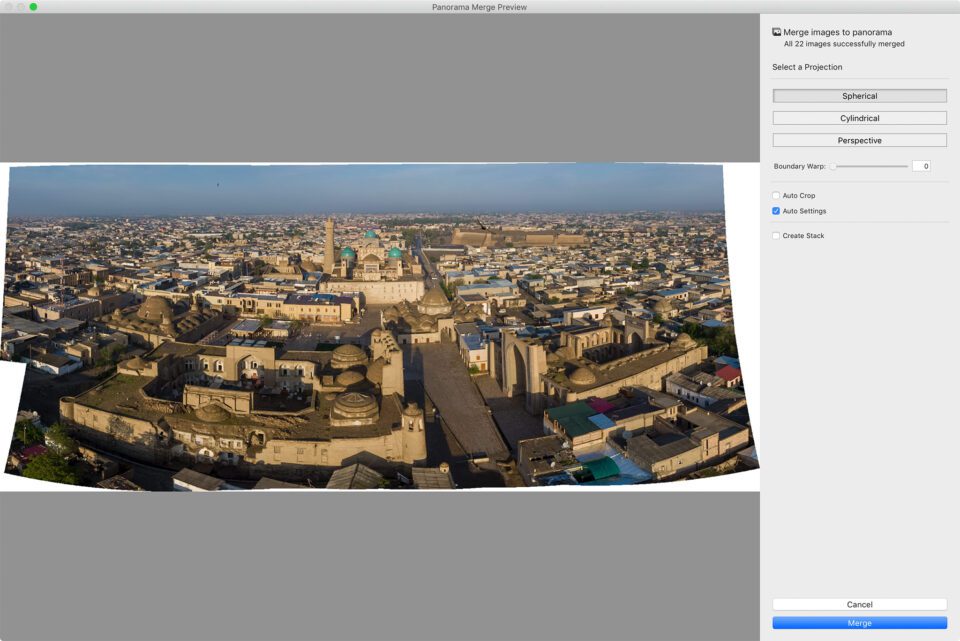 Simple Panorama Stitch in Lightroom