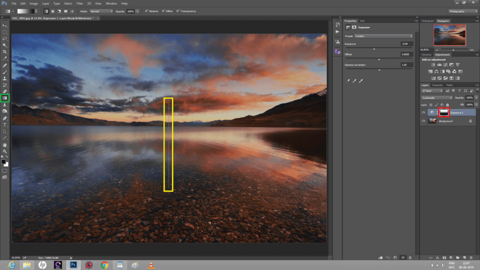 Layer Mask applied to image in Photoshop