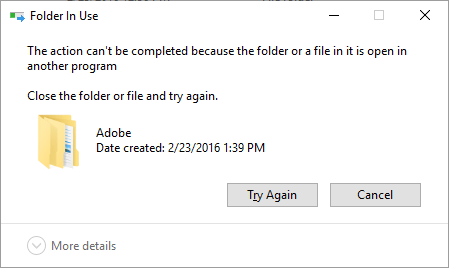 Windows Cannot Remove Adobe Folder