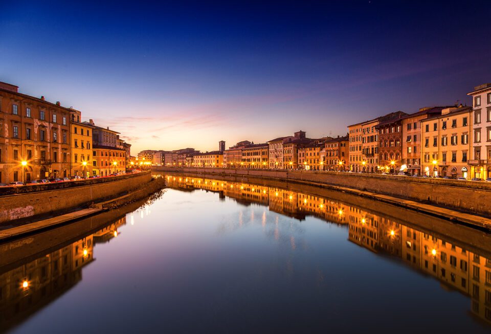 Cityscape without fireworks with blue sky