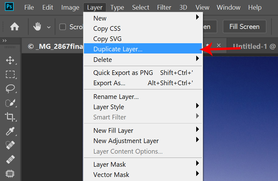 Photoshop Duplicate Layer