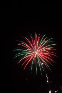 Colorful fireworks against black sky