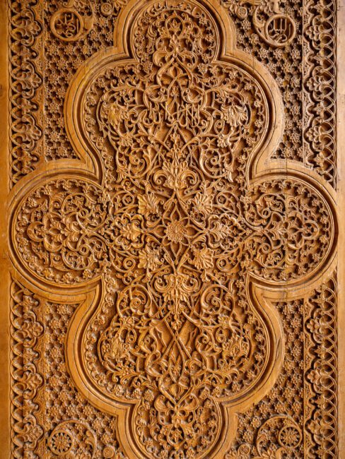 A wood-carved door from Samarkand Uzbekistan