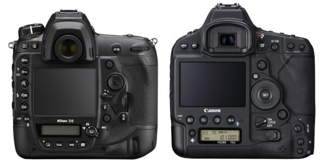 Nikon D6 vs Canon 1D X Mark III Back