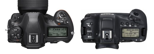 Nikon D6 vs Canon 1D X Mark III Top