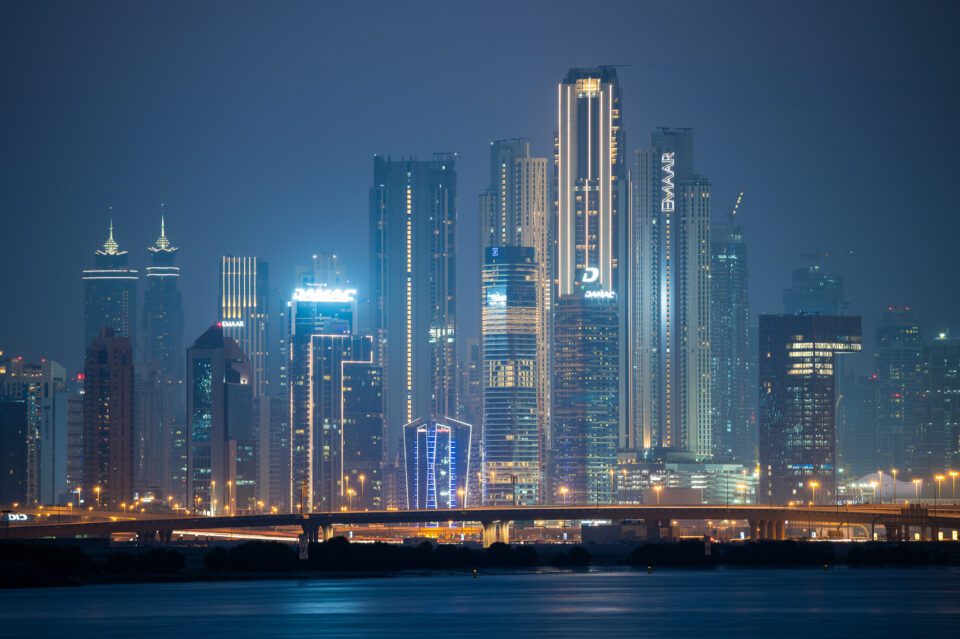 Dubai at Night with a Telephoto Lens